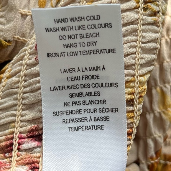 CLEO-Floral Smocked Blouse | Long Sleeve Sheer Boho Top | Size Small - Picture 13 of 14